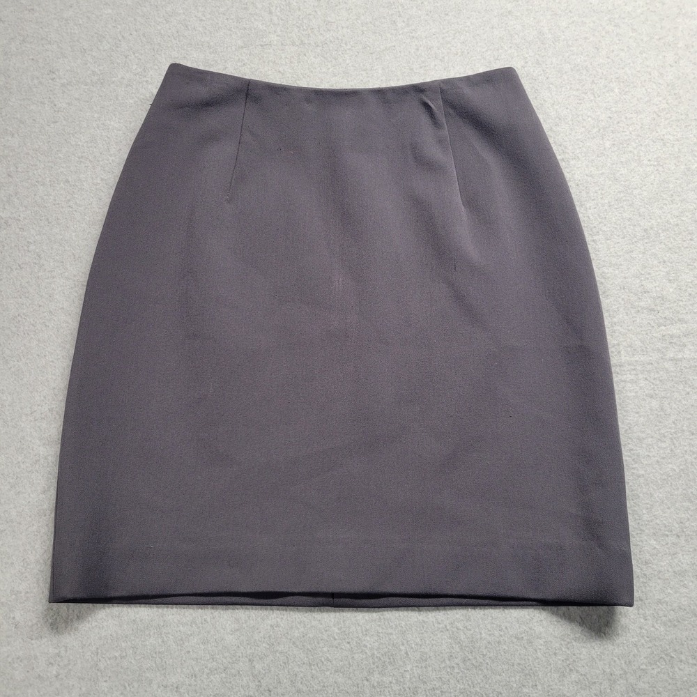 Theory Womens Stretch Pencil Skirt Size 2 Dark Grey Charcoal Mini Made in USA